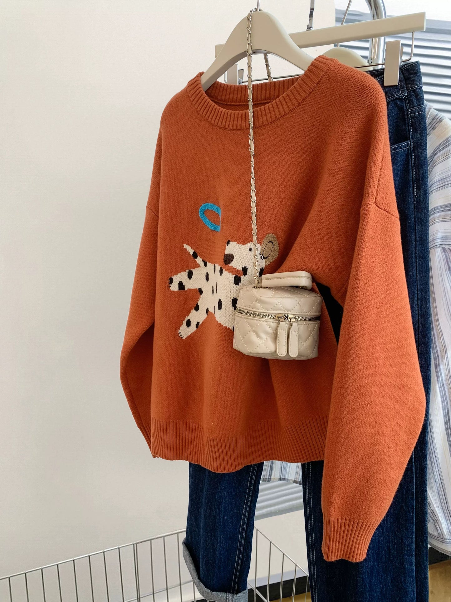 style bow-knitted sweater cardigan coat for women in early autumn straight shoulder French design short outerwear