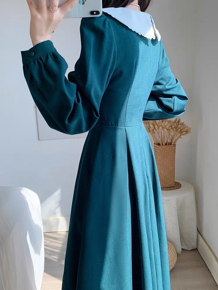 Autumn clothing 2023 new women's French romantic waist slimming retro long-sleeved temperament dress high-end skirt