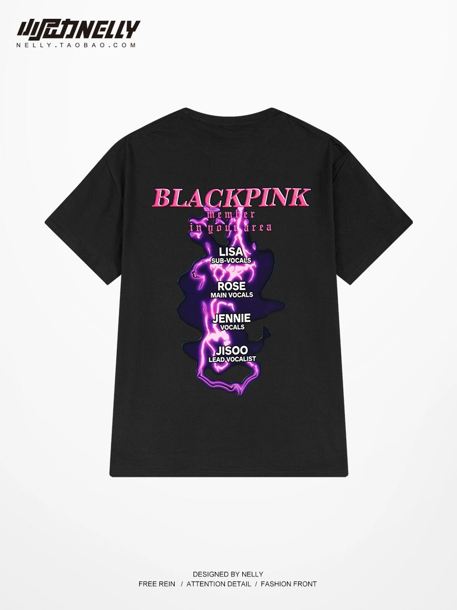 hiphop American street hip hop trend printed cotton T-shirt tops for men and women loose summer style ins national trend short sleeves