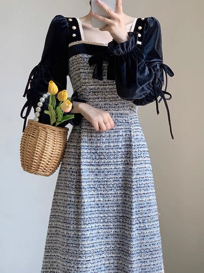 Autumn women's clothing 2023 new French style light and sophisticated style socialite royal sister's waist-slimming temperament slimming western style early autumn dress