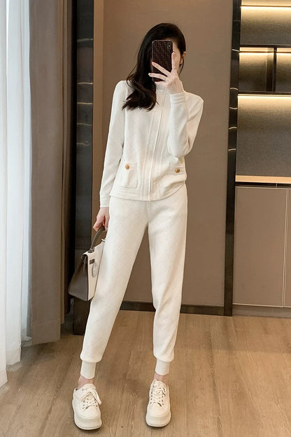 High-end sports and leisure suits for women, spring and autumn fashion, age-reducing streetwear, sweatshirts, pants, two-piece sets, western style