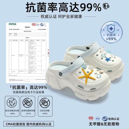 Women's Non-Slip EVA Clogs for Pregnant Women – Odor-Resistant, Thick-Soled, Closed-Toe Sandals with Arch Support (Suitable for Beach & Casual Wear)