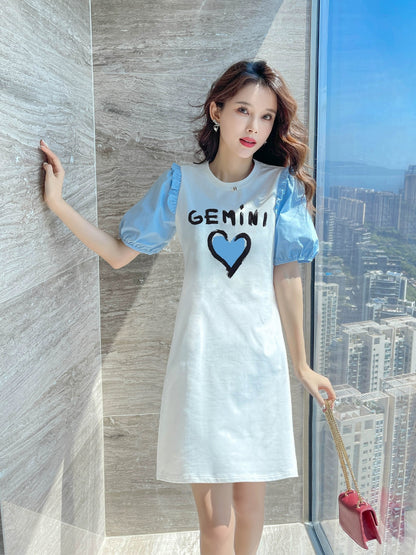 White dress summer 2024 new style women's small casual niche design summer skirt summer women's clothing