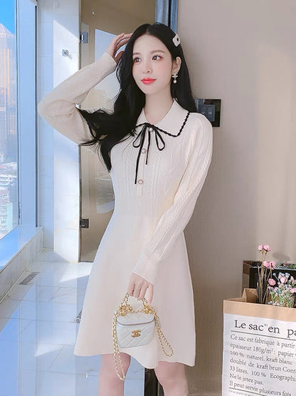 Xiaoxiangfeng knitted dress for women in autumn and winter 2023 new style small French style inner bottoming skirt (D4440)