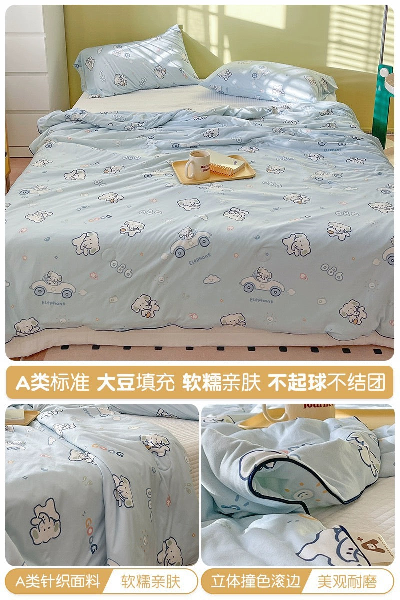 Class A soybean fiber knitted cotton summer cool quilt machine washable summer children's thin quilt spring and autumn summer air conditioning quilt