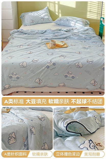 Class A soybean fiber knitted cotton summer cool quilt machine washable summer children's thin quilt spring and autumn summer air conditioning quilt