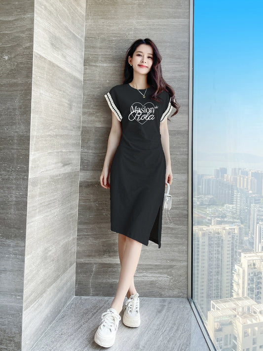 Black dress long skirt women summer 2024 new style hot style little black dress casual summer skirt women's clothing small