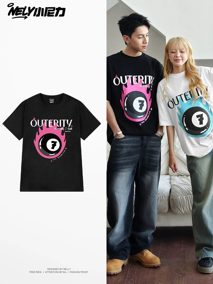 Nely Xiao Nili tide brand short-sleeved men and women couple wear T-shirt summer pure cotton loose sports couple student half-sleeved
