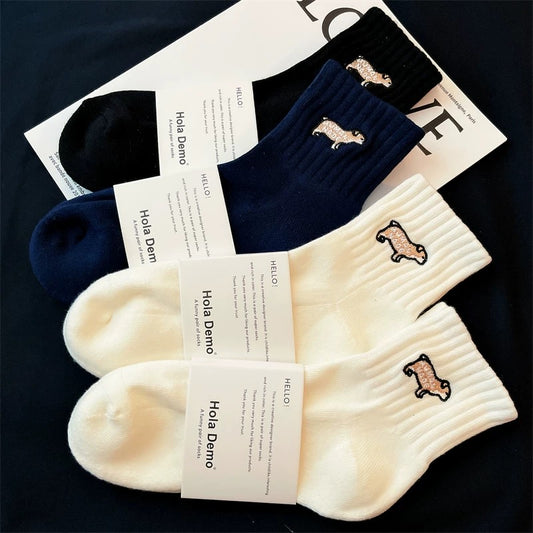 Men's socks Japanese trend cityboy lamb short socks pure cotton breathable terry boys sports socks