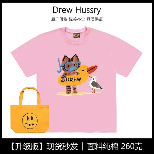 drew American trendy brand Crayon Shin-chan short-sleeved T-shirt men and women ins loose summer heavy cotton casual couple outfit