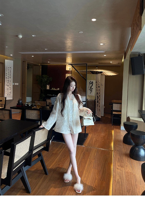 Spot white new Chinese style shirt for women 2024 summer thin high-end temperament loose shirt top