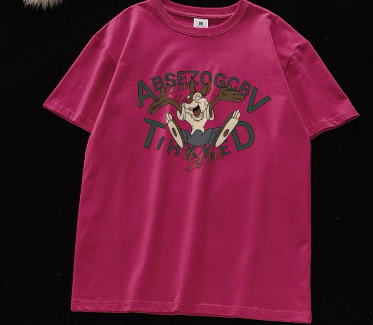Four Seasons King of All-match~ Cotton short-sleeved T-shirt for women, loose oversize slimming top, fashionable and meat-covering couple shirt