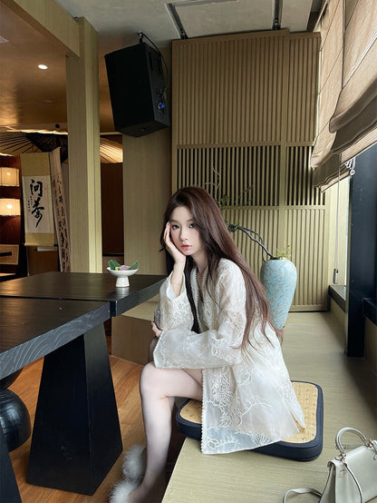 Spot white new Chinese style shirt for women 2024 summer thin high-end temperament loose shirt top