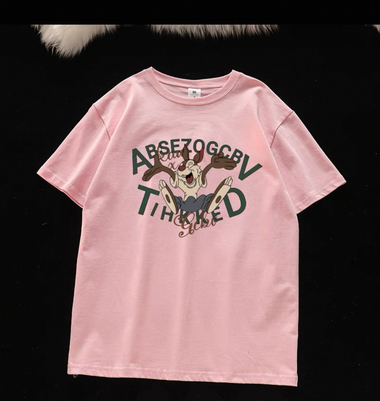 Four Seasons King of All-match~ Cotton short-sleeved T-shirt for women, loose oversize slimming top, fashionable and meat-covering couple shirt
