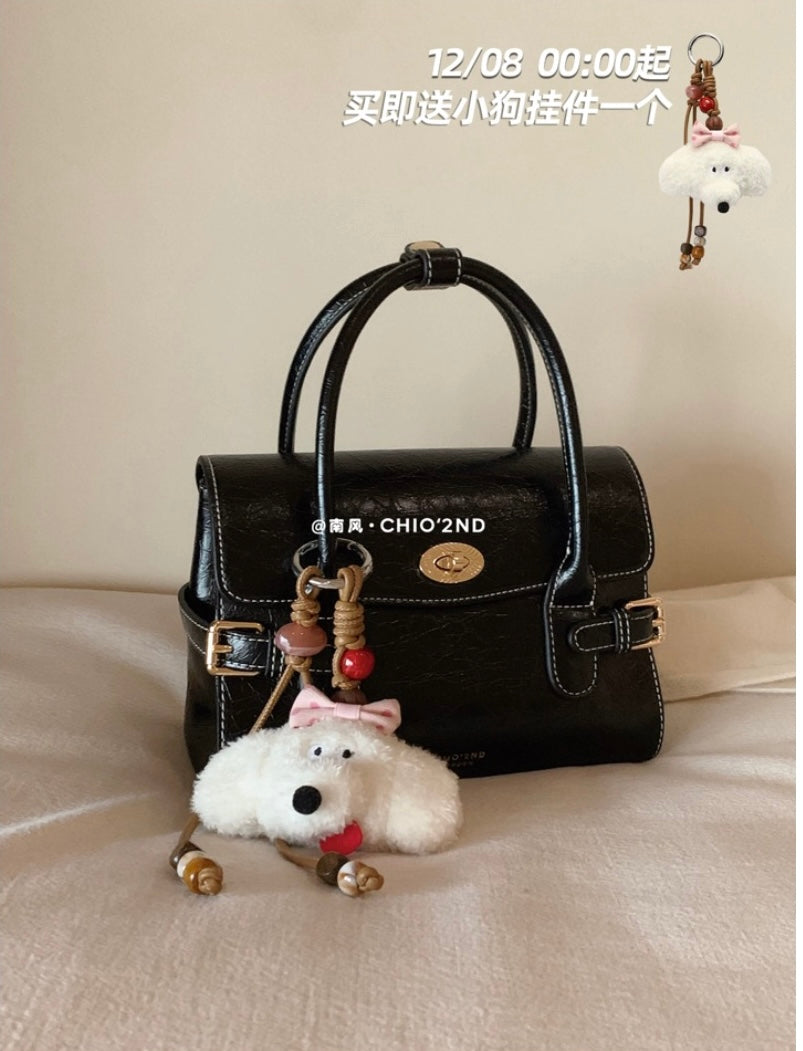 Chio2nd Scarlet Paris Handbag for Women, Vintage Oil-Wax Leather Textured Commuter Bag, Shoulder Bag/Crossbody Bag