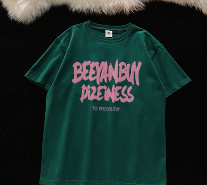 Four Seasons King of All-match~ Cotton short-sleeved T-shirt for women, loose oversize slimming top, fashionable and meat-covering couple shirt