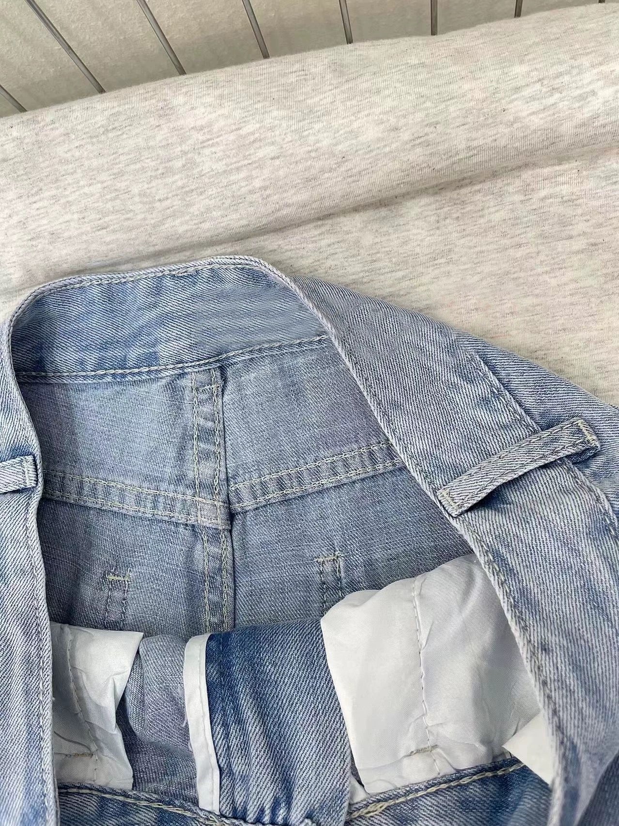 Matching pants king ~ wide-leg jeans for women in summer thin style small high waist slim loose drape straight trousers