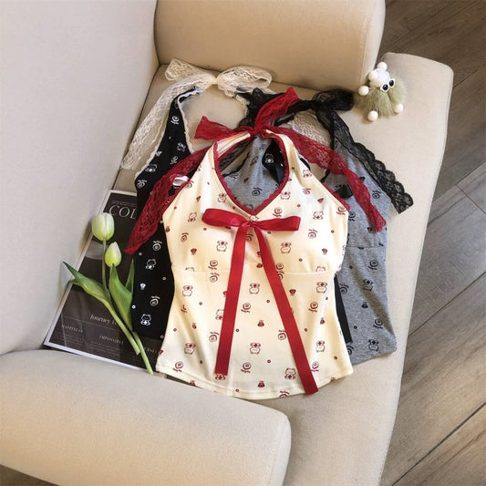 Jade Closet direct store recommendation ~ sweet and spicy style petite bow tie with chest pad halter vest for women