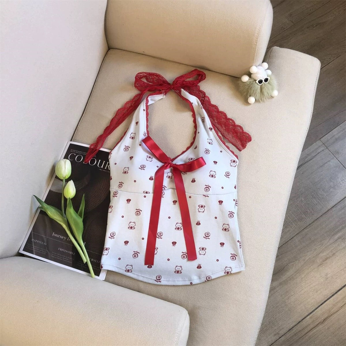 Jade Closet direct store recommendation ~ sweet and spicy style petite bow tie with chest pad halter vest for women
