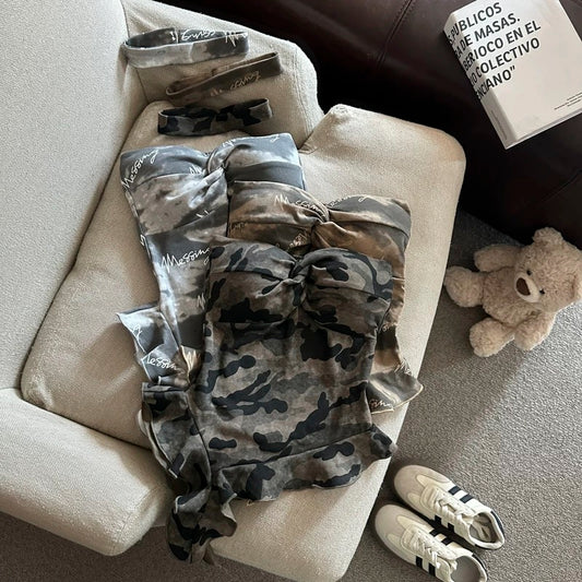 Jade Closet direct store recommendation ~ Medela pure desire hot girl sexy halter neck camouflage tube top vest female