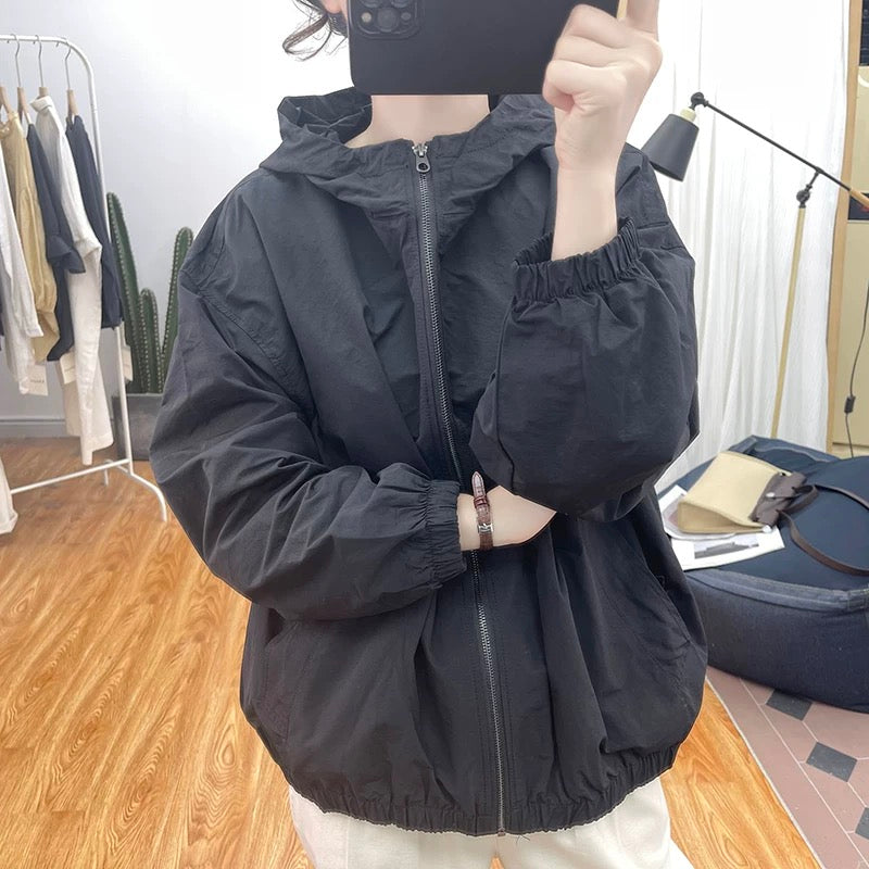 Autumn fashion design jacket women's loose hooded jacket 2024 Korean retro casual tops jacket