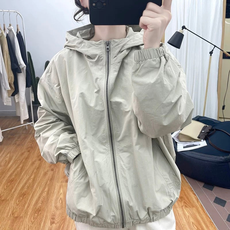 Autumn fashion design jacket women's loose hooded jacket 2024 Korean retro casual tops jacket
