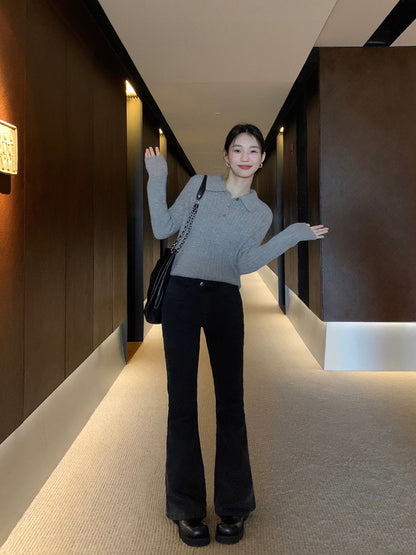 pusumede Retro High-Waisted Flared Jeans – Slimming, Straight-Leg, and Chic Casual Style