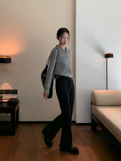 pusumede Retro High-Waisted Flared Jeans – Slimming, Straight-Leg, and Chic Casual Style