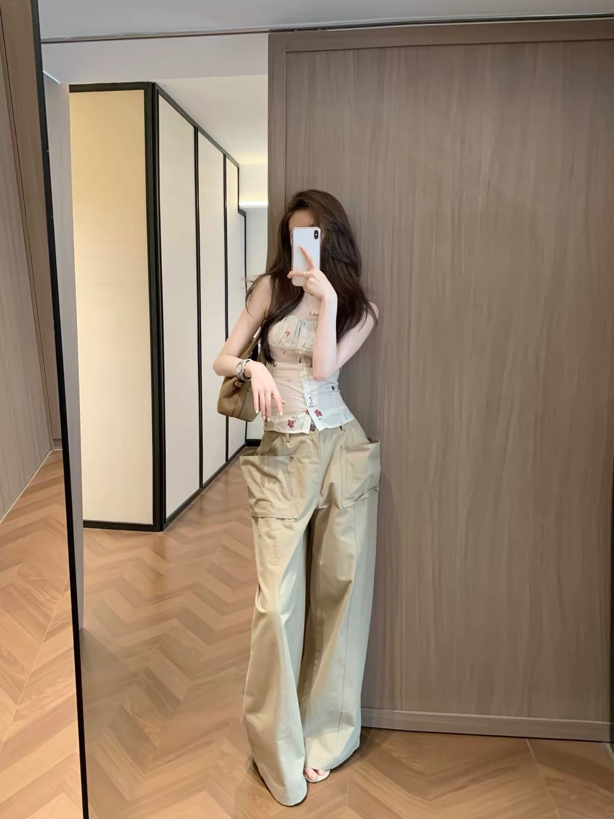 Leathercat Women's Casual Pants – Summer 2026: Vintage, Versatile, High-Waisted, Slimming Cargo Wide-Leg Trousers with a Distinctive Design.