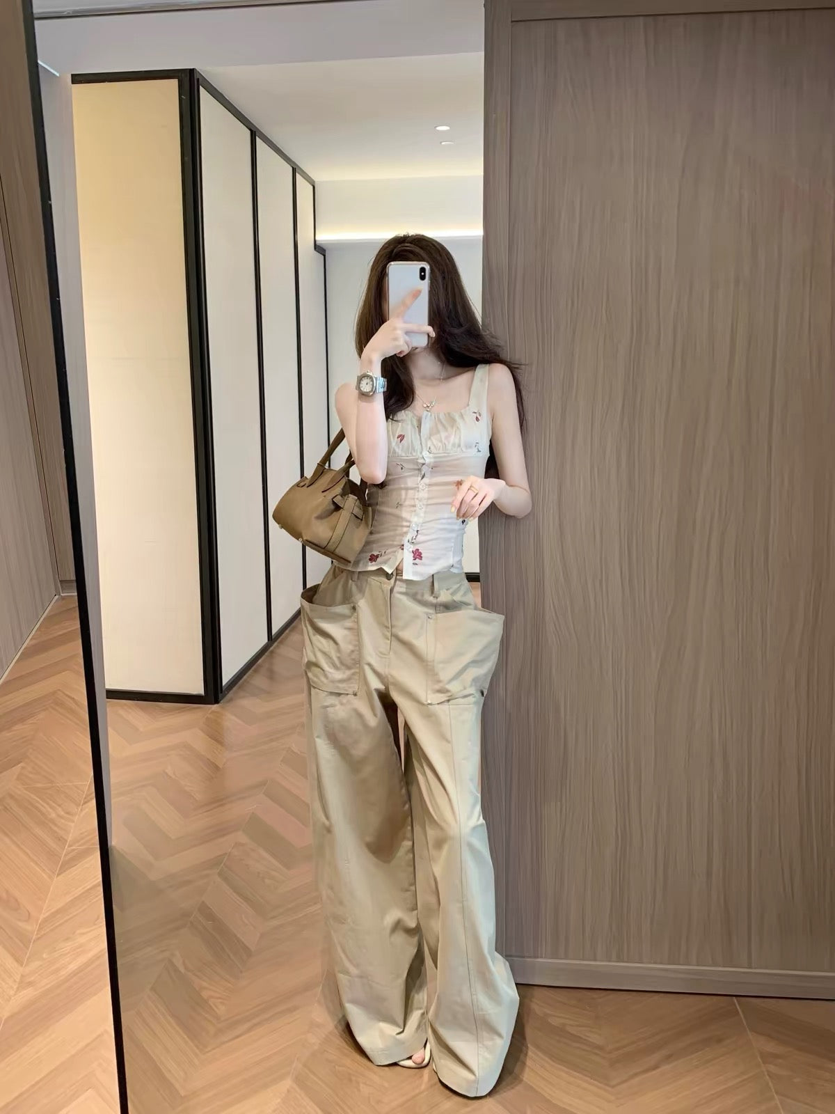 Leathercat Women's Casual Pants – Summer 2026: Vintage, Versatile, High-Waisted, Slimming Cargo Wide-Leg Trousers with a Distinctive Design.