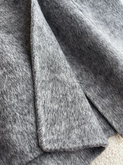 Gray double-sided woolen woolen coat for women 2024 new autumn and winter Korean style super good-looking short woolen coat