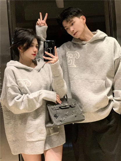 Couple clothing autumn and winter 2024 new ins super hot sweater for men and women Korean version loose French sweater jacket trendy brand