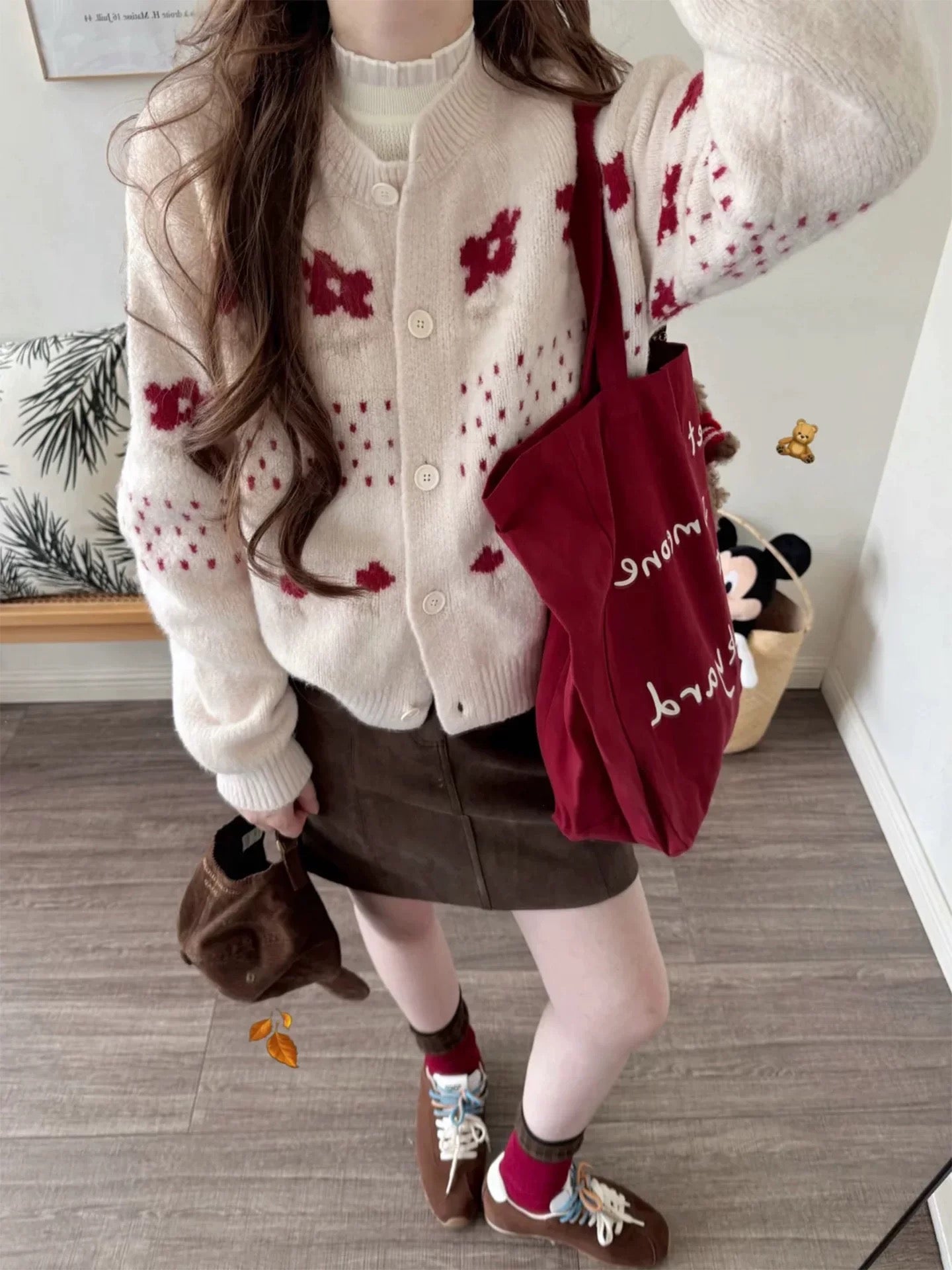 Maillard knitted cardigan suit skirt women's 2025 new hot style very good-looking early autumn age-reducing wear a complete set