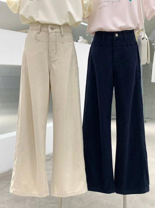Wide-leg retro straight jeans spring women's 2025 new style to modify leg shape all-match pear-shaped trousers women's clothing