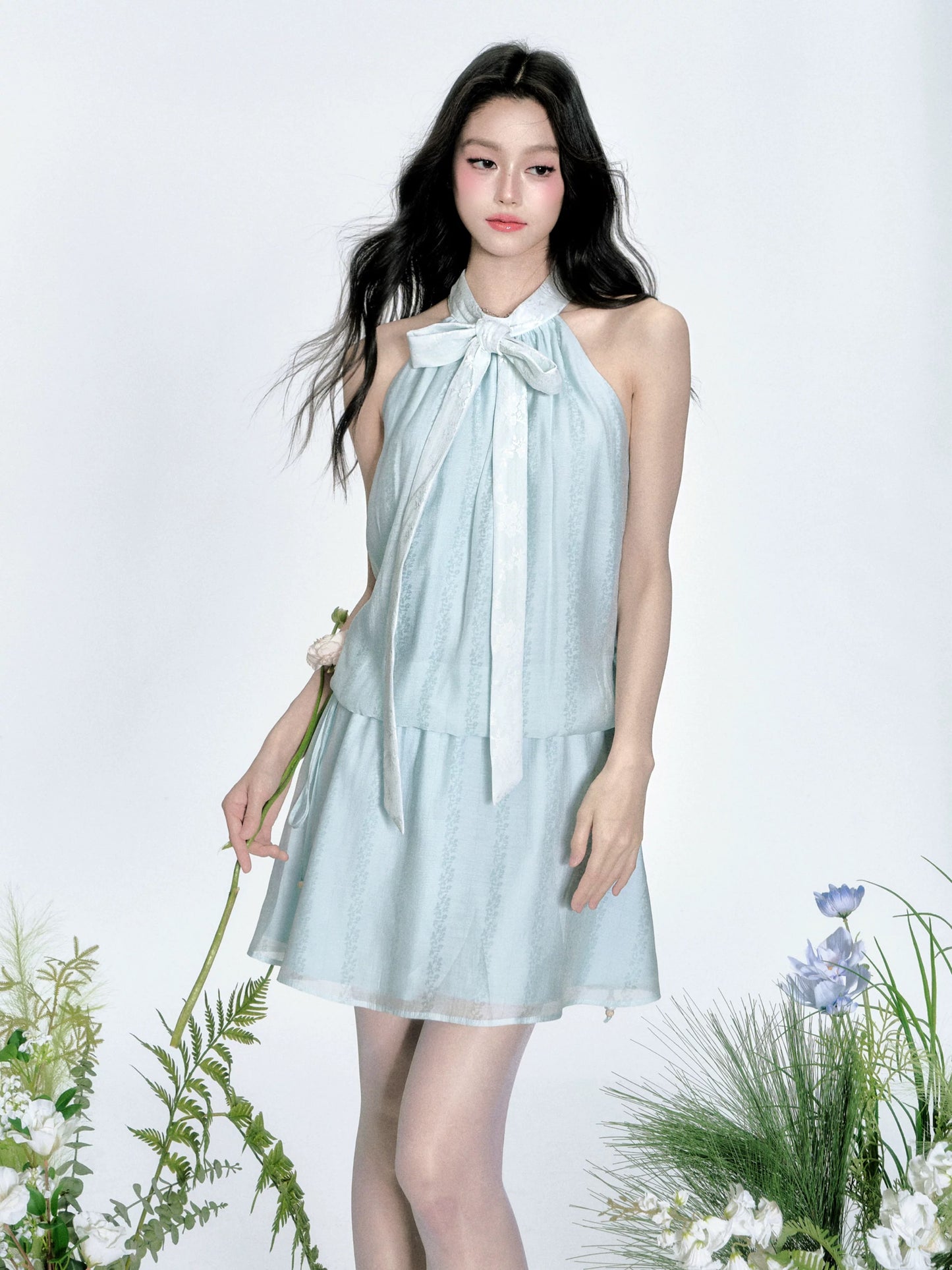 [4/23new popular new product] Fragile Store·Iris Whisper Dark Pattern Jacquard Holiday Style Dress