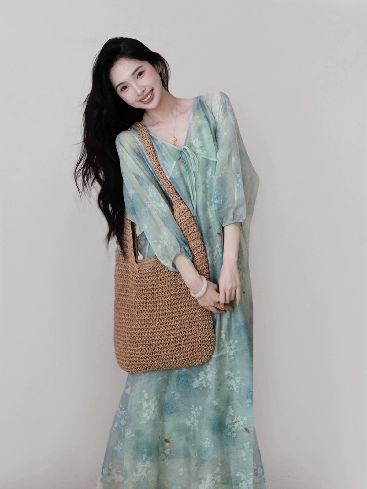 TYANG Eryang Design [Dream Carp] New Chinese style national style niche design retro loose holiday dress for women