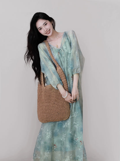 TYANG Eryang Design [Dream Carp] New Chinese style national style niche design retro loose holiday dress for women
