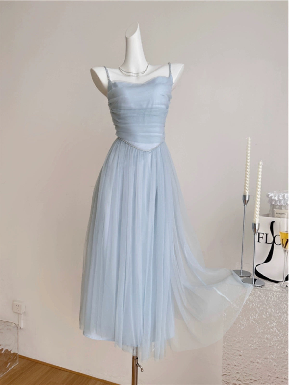 Youni's homemade killer summer beauty blue lace skirt sexy dress suspender long skirt for women