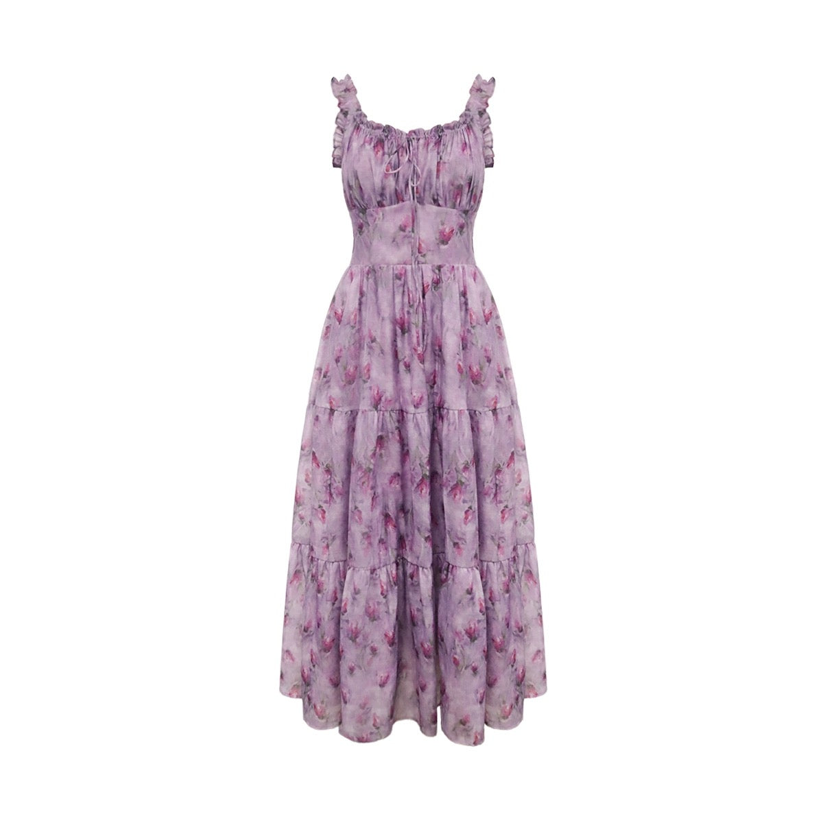 TYANG Eryang Design [Please Summer] National Style New Chinese Style White Retro Klein Blue Floral Dress for Women