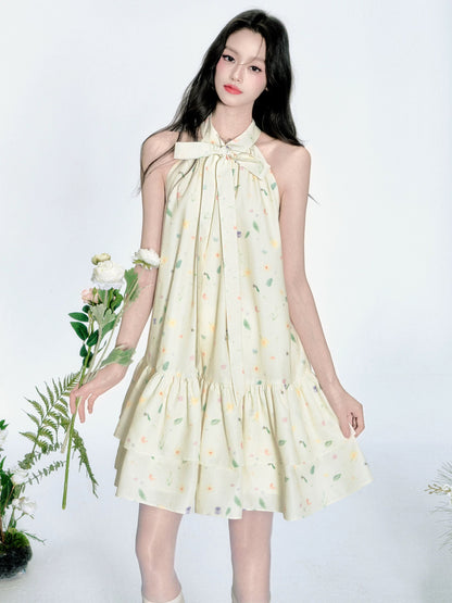 fragileheart fragile store · Hanami Nobu romantic floral tutu dress with bow tie