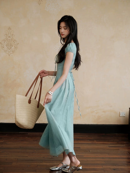 TYANG Eryang Design [Qinghua Man] National style new Chinese style high-end slimming waist long dress