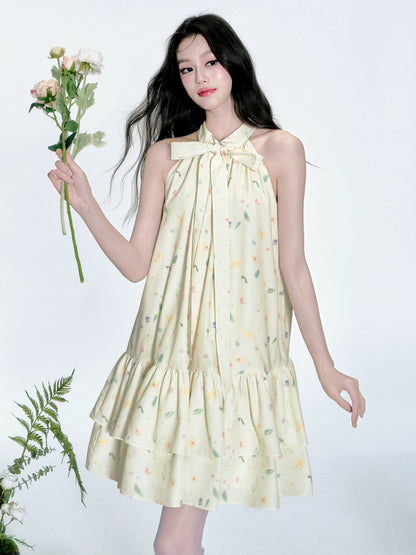 fragileheart fragile store · Hanami Nobu romantic floral tutu dress with bow tie
