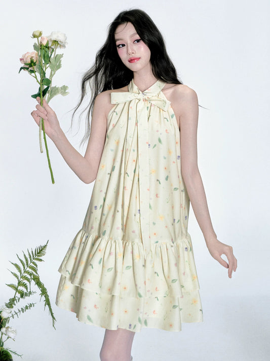 fragileheart fragile store · Hanami Nobu romantic floral tutu dress with bow tie