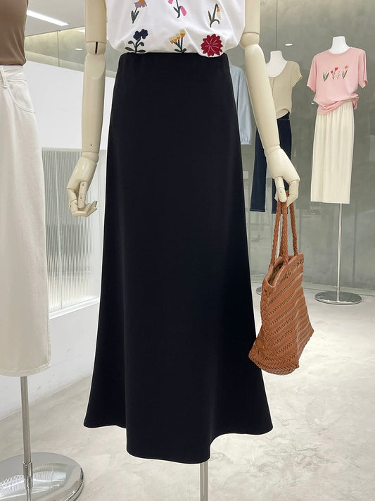 Eternal Fashionista Korean style drape temperament fishtail skirt women's elastic high waist slim all-match mid-length skirt