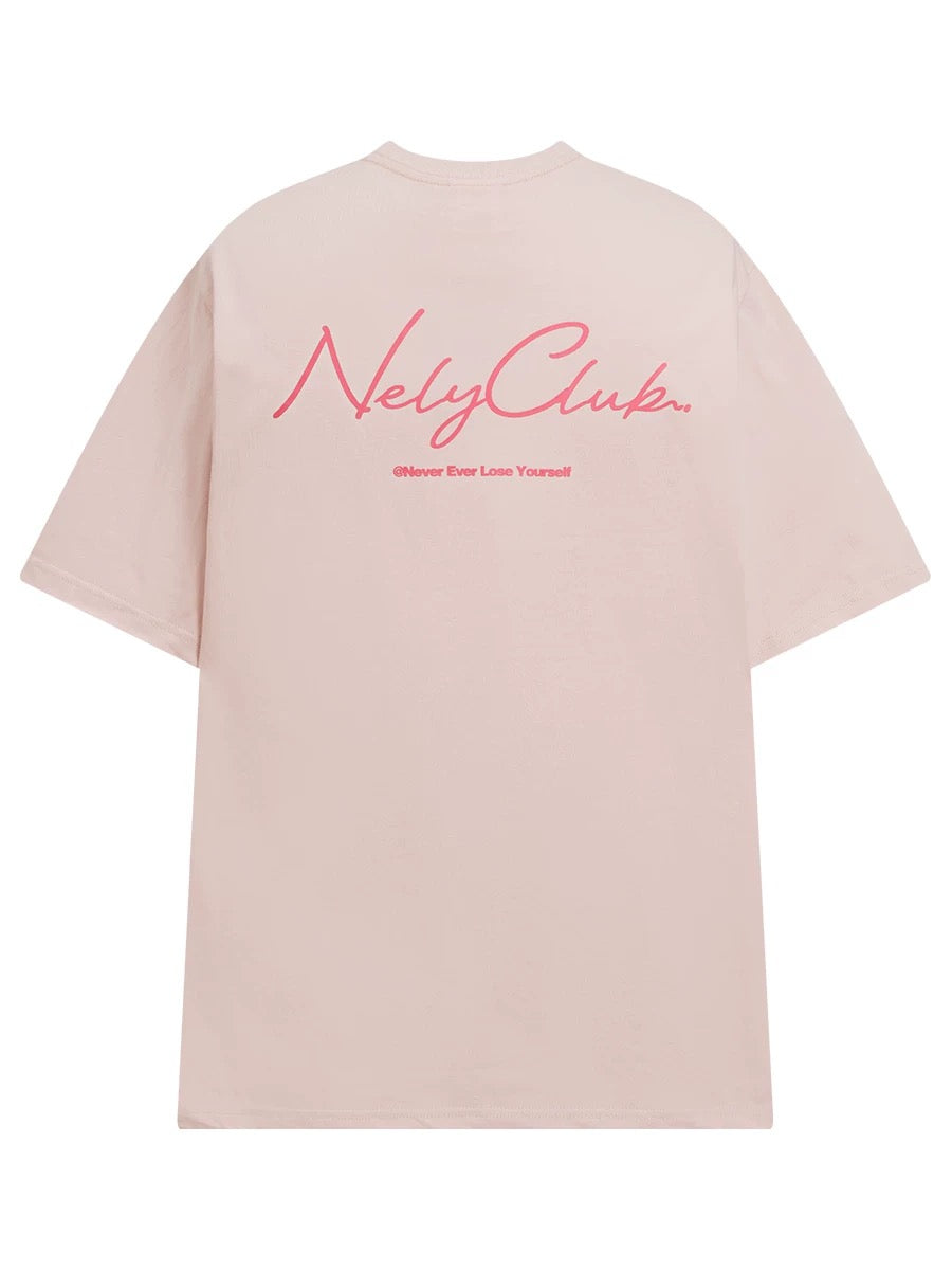 NELY Little Nili tide brand hand-painted graffiti letters short-sleeved men and women street casual T-shirt pure cotton couple tops