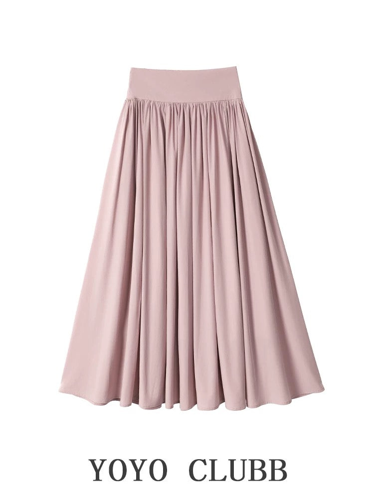 YOYO CLUBB irregular square neck short-sleeved T-shirt high-waisted A-line skirt pants this year's popular summer suit for women