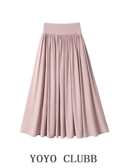 YOYO CLUBB irregular square neck short-sleeved T-shirt high-waisted A-line skirt pants this year's popular summer suit for women