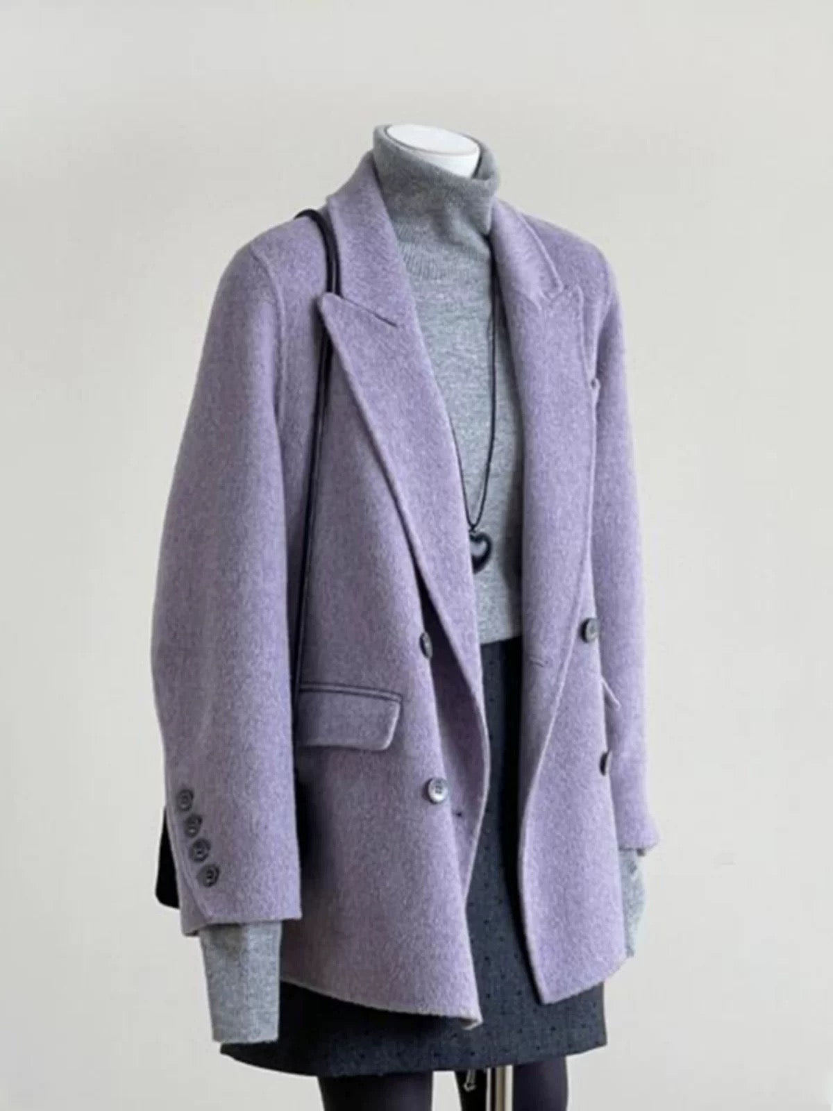 Plus-size women's Hepburn style high-end small woolen coat 2024 autumn and winter new fashion commuter suit