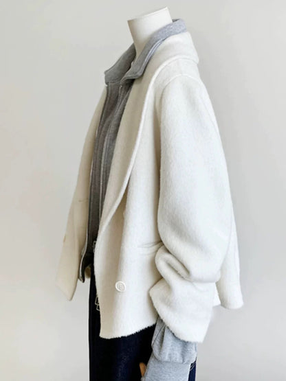 Plus size women's clothing Korean buyer store high-end petite long-sleeved woolen coat 2025 autumn and winter fashion coat