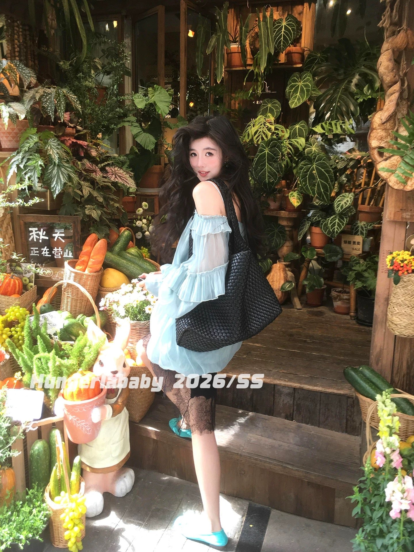 Hungerlababy/26SS French Chic and Elegant Ruffled Floral Tulle Dress - Loose Fit and Slimming